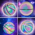 thumbnail image 2 of Balón de baloncesto de piel sintética, compuesto brillante, reflectante, holográfico, decoración para el hogar y exteriores, regalos de cumpleaños, novedad de 2021 Fivean unisex, 2 of 2