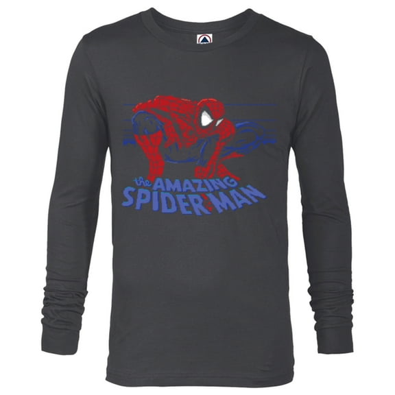 Marvel Spider-Man: Beyond Amazing Retro Pixel Web-Slinger - Long Sleeve T-Shirt for Men - Customized-Charcoal Heather