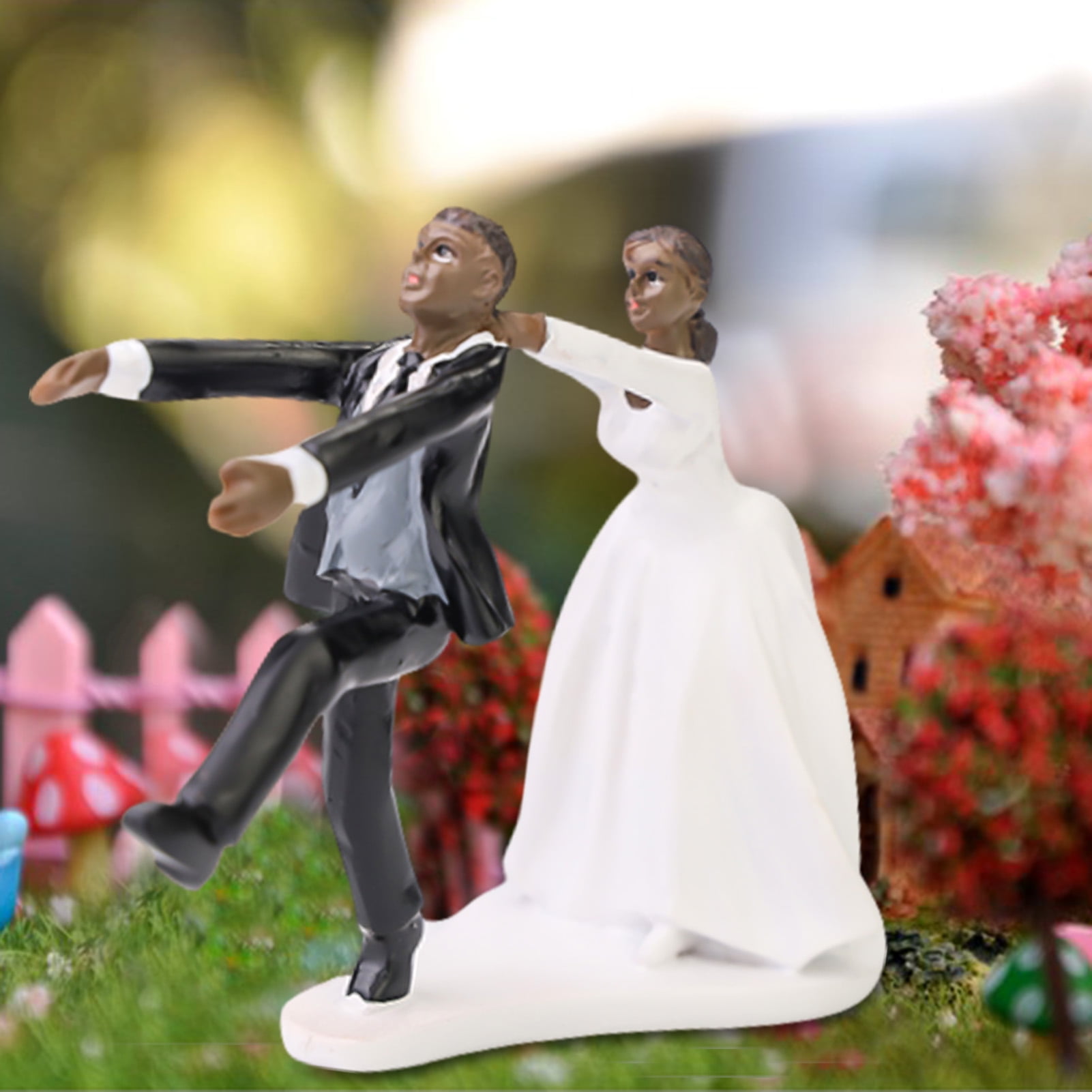 Funny Couple Bride Groom Cake Topper Romantic Wedding Newlywed Cake Topper 
