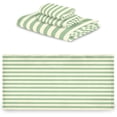 thumbnail image 2 of GZHJMY Light Green Stripes Towel Set of 3, Highly Absorbent Soft Towels with Bath Towel, Hand Towel and Washcloth for Bathroom Hotel Gym Spa, 2 of 7