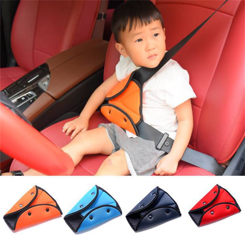 Car Child Safety Cover red Shoulder Harness Strap Holder Seat Belts Triangle Adjuster Clip Baby Kids Seat Cover 