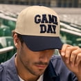 thumbnail image 4 of Gameday Hat Vintage Embroidered Football Season Hat Sports Fan Baseball Cap,Black, 4 of 4
