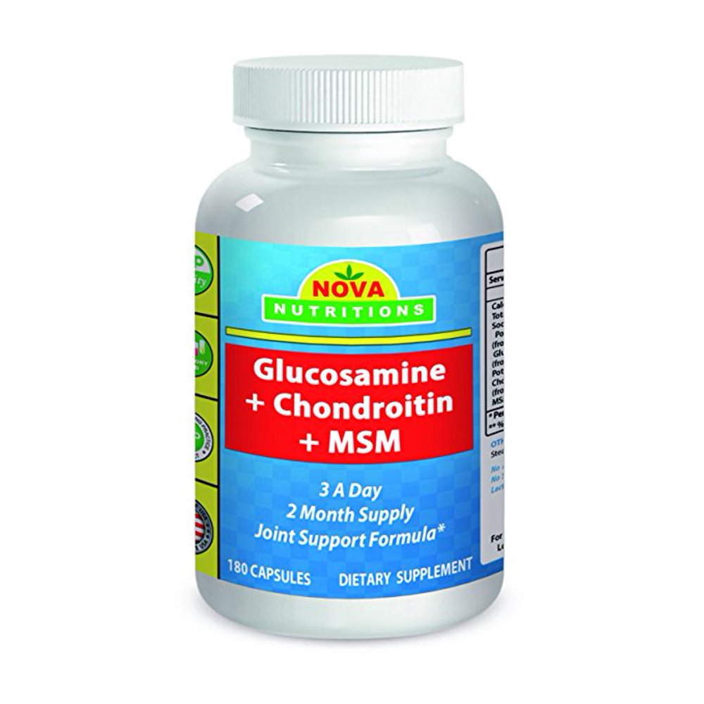 Nova Nutritions Glucosamine Chondroitin MSM Capsules, 180 Count