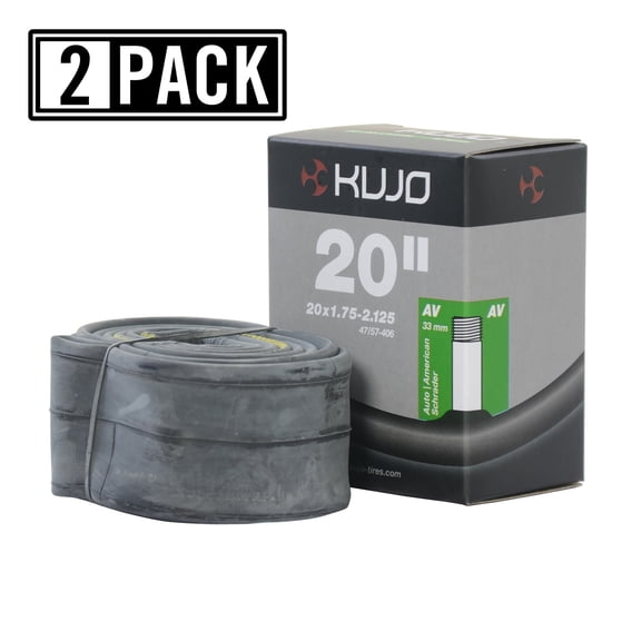 Kujo 20 x 1.75 / 2.125 in Schrader (American) - 33 mm Bicycle Tube (2 pack)
