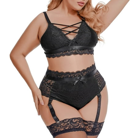 

Miayilima Intimates For Women Lace Strap Lingerie Suspenders Pajamas Set Size XL