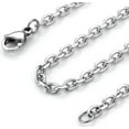 thumbnail image 4 of 2/3/4mm Men's Women's 316L Stainless Steel Silver Oval Link Chain Necklace, 4 of 6