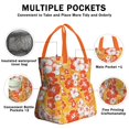 thumbnail image 3 of Pioneer Flower Floral Print Pattern Drawstring Lunch Bag Women - Drawstring Lunch Bag Insulated for Work Office - Stain-Resistant Large Lunchbags for Women with Multi-Pockets, 3 of 6