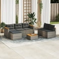 thumbnail image 1 of vidaXL 5 Piece Garden Sofa Set with Cushions Grey Poly Rattan Acacia, 1 of 5