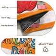thumbnail image 6 of Children's Day Area Rugs 5'x7', Washable Small Throw Rugs for Laundry Room Playroom, Cartoon Pencil Watercolor Orange Striped Indoor Outdoor Rug Non-Slip Low Pile Carpet Runner Reversible Floor Mats, 6 of 8