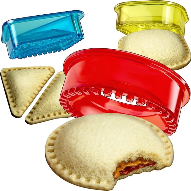 Cortador y sellador de sándwiches de 3 piezas - Sandwichera sin corteza - Cortar y sellar - Ideal para lonchera y caja Bento - Almuerzo para niños y niñas