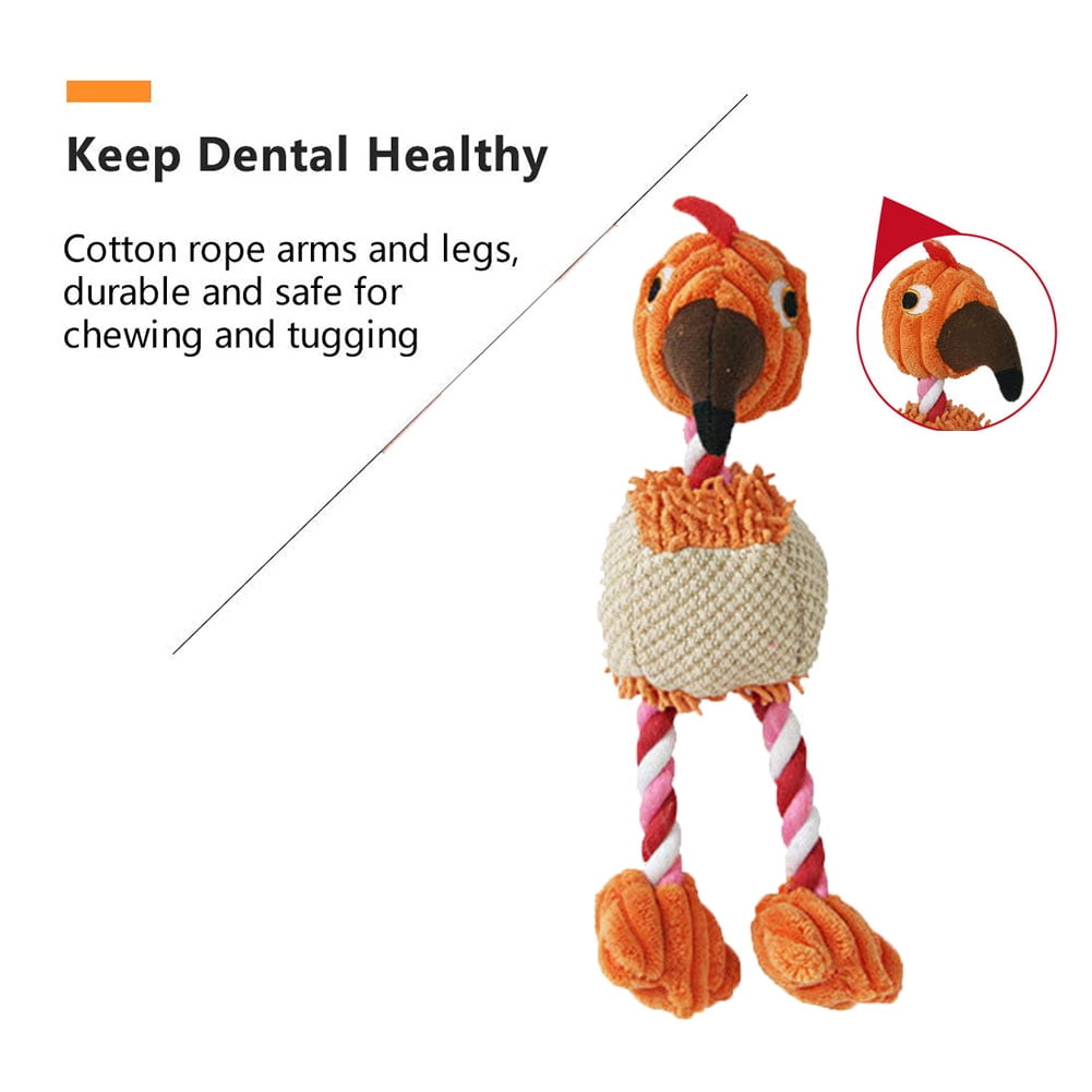 Kepooman Dog Chew Toy for Teething Chewing and Playtime, No Stuffing Plush Animal Dog Squeaky Toy, Single, Orange Kepooman Dog Chew Toy for Teething Chewing and Playtime, No Stuffing Plush Animal Dog Squeaky Toy, Single, Orange