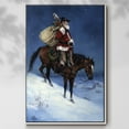 thumbnail image 2 of A Cowboy Christmas - Framed Gallery Wrapped Holiday Canvas - 25 x 37 - White Frame, 2 of 8