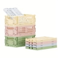 thumbnail image 1 of DEBGFS 4-Pack (5.9”x 3.8”x 2.2”)Mini Storage Crates Small Plastic Baskets for Desktop Shelf Drawer  Storage Bin Organizers Stackable Folding Containers Baskets for Kitchen Classroom Bedro,none,S, 1 of 7