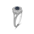 thumbnail image 4 of JewelersClub 1/3 Carat T.W. Blue And White Diamond Sterling Silver 3 Piece Flower Jewelry Set, 4 of 7