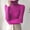Hot Pink, variant on Women's Classic Pullover Sweater Round Neck Knitted Stripe Long Sleeve Loose Blouse