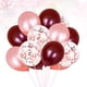thumbnail image 5 of GOOHOCHY 50 globos de látex sencillos de 12 pulgadas para decoración de bodas, fiestas y cumpleaños (20 rojos vino, 20 dorados rosa y 10 confeti dorados rosa)., 5 of 8