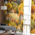 thumbnail image 4 of Yellow Trees Fall Sheer Curtains 96 Inches Long 2 Panels Set, Window Sheer Curtains for Living Room/Bedroom, Autumn Hills Thanksgiving House Rustic Plaid Light Filter Rod Pocket Curtain 52''x96''x2, 4 of 7