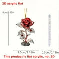 thumbnail image 3 of SNGMN Car Charm, Red Rose 2D Acrylic Pendant, Car Hanging Ornament, Rearview Mirror Accessories, Elegant Car Decor for Women​, 3 of 6