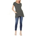 thumbnail image 4 of Women's Casual Short Sleeve Relaxed Fit Round Neck Side Pockets Tunic Top, 4 of 4