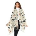 thumbnail image 3 of FORMRS Womens Scarf Winter Soft Long Big Warm Shawls Wrap Tassel Scarves, Beige Leaves Plaid, 3 of 9