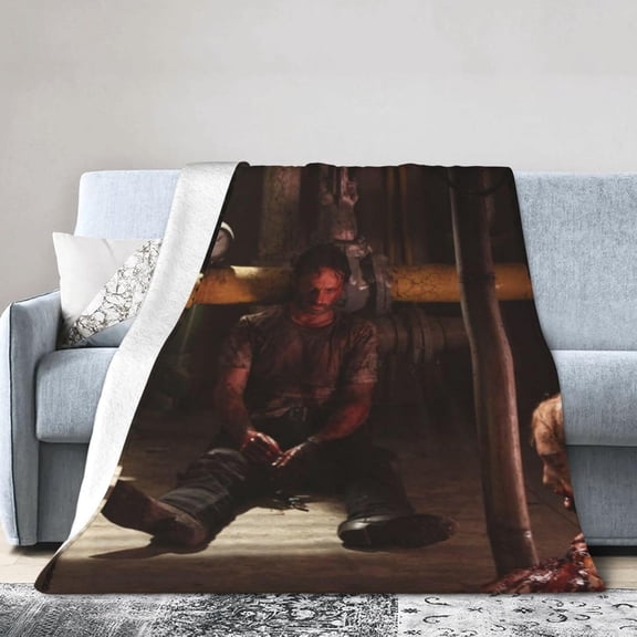 Rick Grimes Fleece Blanket Throw Blanket for Couch - Cozy Luxury Bed Blanket Microfiber and Throws for Sofa