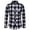 Black, variant on Honeeladyy Fashion Men Casual Plaid Print Pocket Long Sleeves Shirt Blouse