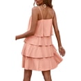 thumbnail image 5 of Women Casual Summer Dress, Solid Color Spaghetti Strap Tiered Ruffle Skirt, 5 of 7