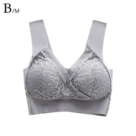 jileijar New Rosy Lift Bra Plus Size Comfort Extra Elastic Wireless Support Lace Br L4V3