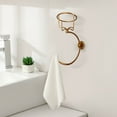 thumbnail image 5 of Elegant Gold Towel Ring with Candle Holder - Wall Mounted Hand Towel Hook for Bathroom, Rustic Vintage Style Towel Hanger with Decorative Shelf - No Drilling Required, 5 of 5