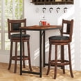 thumbnail image 2 of Topbuy 25.5” Upholstered Bar Stools Set of 2 360° Swivel Round Counter/Bar Height Stools w/Curved Backrest & Footrest, 2 of 8