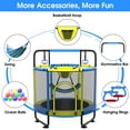 thumbnail image 6 of YORIN Trampoline for Kids, 66'' Mini Trampoline for Toddlers with Swing, Enclosure Net and Basketball Hoop, 5.5FT Indoor/Outdoor Kids Round Trampoline with Adjustable Gymnastics Bars, Gifts for Kids, 6 of 7