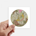thumbnail image 1 of Flower Bird Wing Ukiyo-e Japan Sticker Square Waterproof Stickers Wallpaper Car Decal, 1 of 1