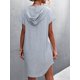 thumbnail image 5 of Vestido, Vestido con capucha para mujer Mini vestido casual de manga corta Abanopi Gris/Extragrande, 5 of 7