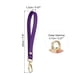 thumbnail image 2 of Llavero de cuero PU Uxcell, soporte de llaves con cierre de anillo dorado metálico anti pérdida para billetera o bolso, púrpura, 2 of 6