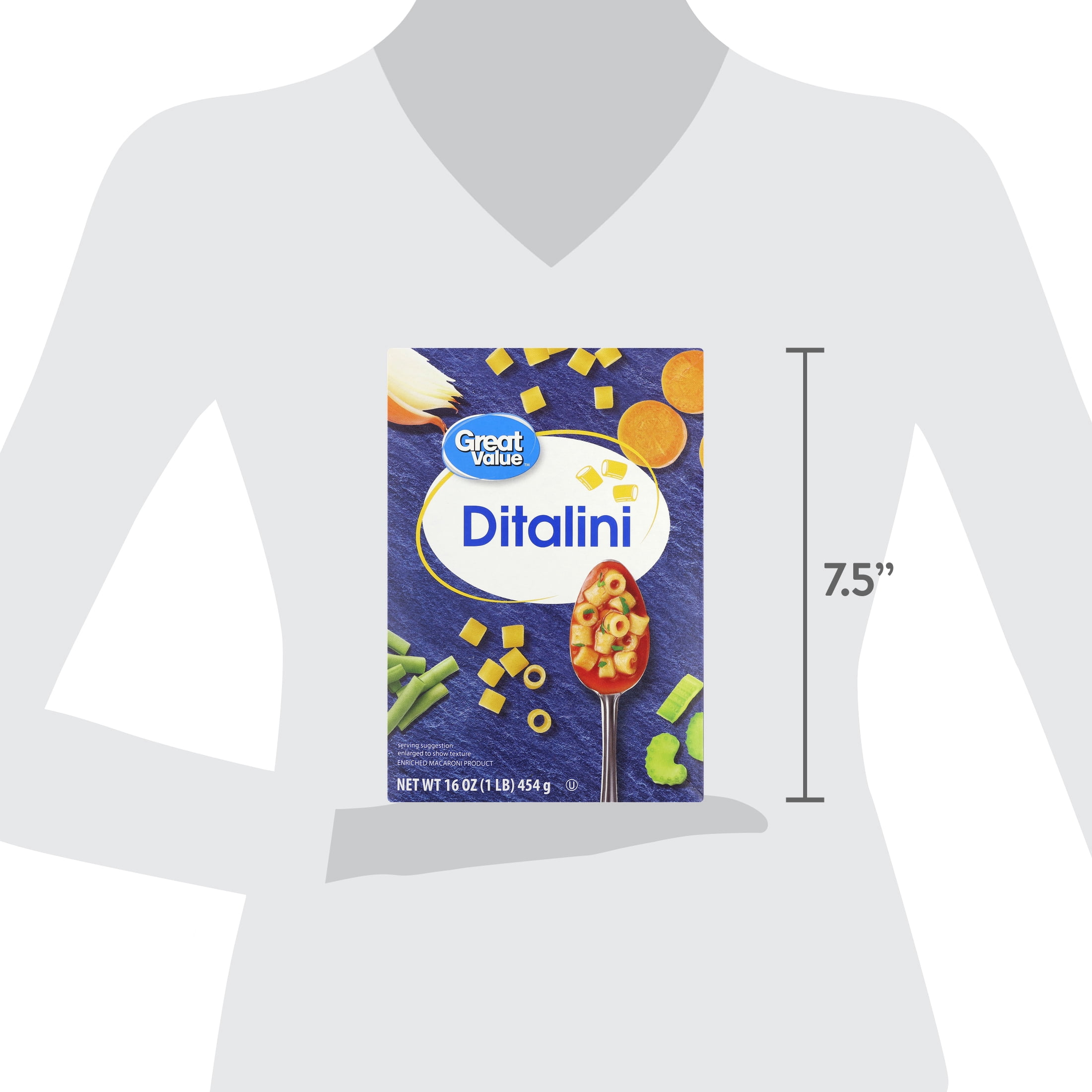 (12 pack) Great Value Ditalini, 16 oz