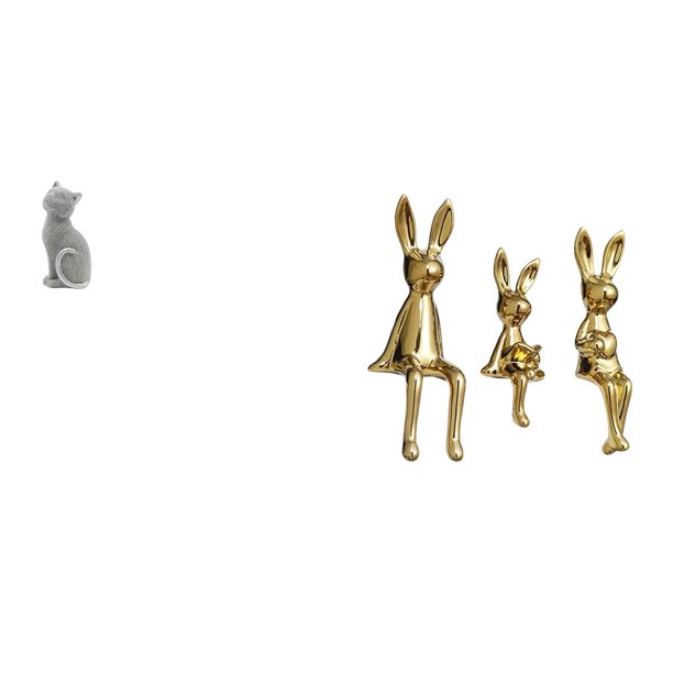 Figura de escritorio,Estatua de gato,linda estantería,escritorio,decoración del hogar,Escultura de figura,Estatua sentada Figura Escultura Adorno,Estatuas de conejos en miniatura para
