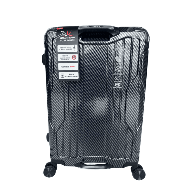 TRAVLR Textured Print Medium (25") Hardside Luggage Expandable, Anti-Scratch, Mute Eight Wheels Wheels and TSA Lock- Blue