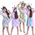 thumbnail image 2 of Albornoz de franela con capucha para bebé, camisón de unicornio, ropa de dormir para niños y niñas, pijamas de animales, ropa de casa para niños, nuevo, Invierno, 2 of 4