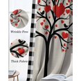 thumbnail image 6 of Valentine's Day Black Out Curtains 54 Inch Long, Short Curtains for Small Window, Love Heart Roses Black White Plaid Romantic Rustic Room Darkening Window Curtains for Kitchen 42"x54" 2 Panels, 6 of 8
