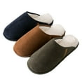 thumbnail image 2 of Roxoni Men's Warm Soft Furr House Memory Foam Slipper, 2 of 3