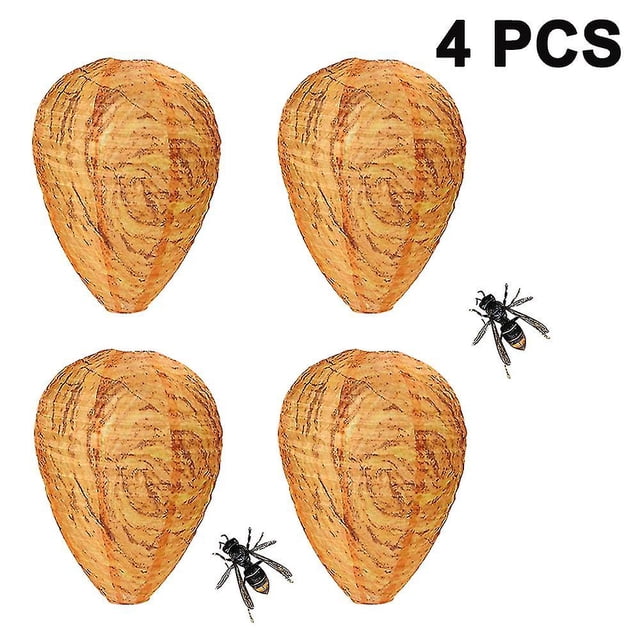 4 piezas impermeables nido de avispas señuelos avispones disuasorios colgantes tela falsa nido de avispas abeja señuelo disuasorio no tóxico para el hogar y el jardín al aire libre (naranja) JAMW Sencillez