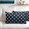 thumbnail image 6 of 4th of July Patriotic Pillow Covers 12x20 Inch Set of 2 American Stars Blue Decorative Pillow Cases Memorial Independence Day Linen Cushion Case Farmhouse Home Decor For Sofa Couch Porch Outdoor, 6 of 6
