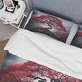 thumbnail image 4 of Designart "The Elegance of the Red Japanese Maple" Japan Art Bedding Covert Set - Global Coral People Bed Set With 2 Shams, 4 of 6