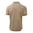 thumbnail image 6 of DPTALR Men's Solid Color Casual Fashion Lapel Button Pocket Short Sleeve Shirt,Khaki,Big and Tall Men XL, 6 of 8