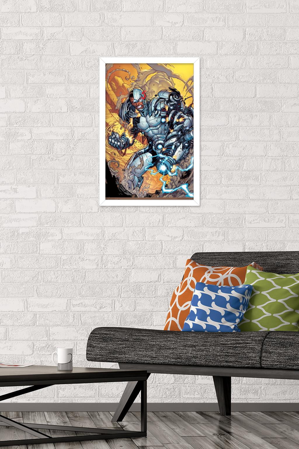 DC Comics - Cyborg - Battle Wall Poster, 14.725" x 22.375" Framed