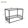thumbnail image 4 of Twin Bed Frame, Twin Size Bed Frame,Twin size sunshade floor bed, iron double-size bed frame, modern low-profile double-size bed, equipped with fence-style guardrails, black series, 4 of 6