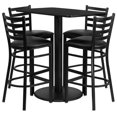 thumbnail image 3 of Flash Furniture 24X42 Laminate Bar Table Set In Walnut Top Black Vinyl Seat, 3 of 4
