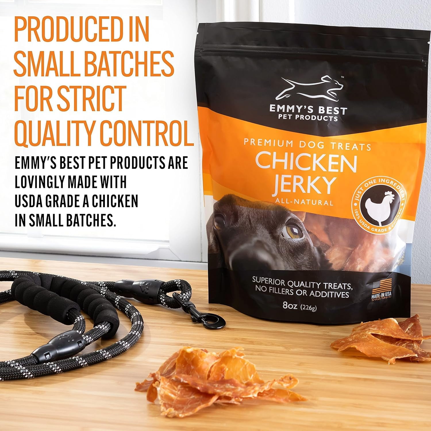 EBPP Chicken Jerky Strips Dog Training Treats, 8 oz