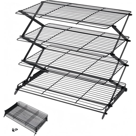 Stackable Cooling Rack 4-Tier Design for Drying Cooking Baking Essentials