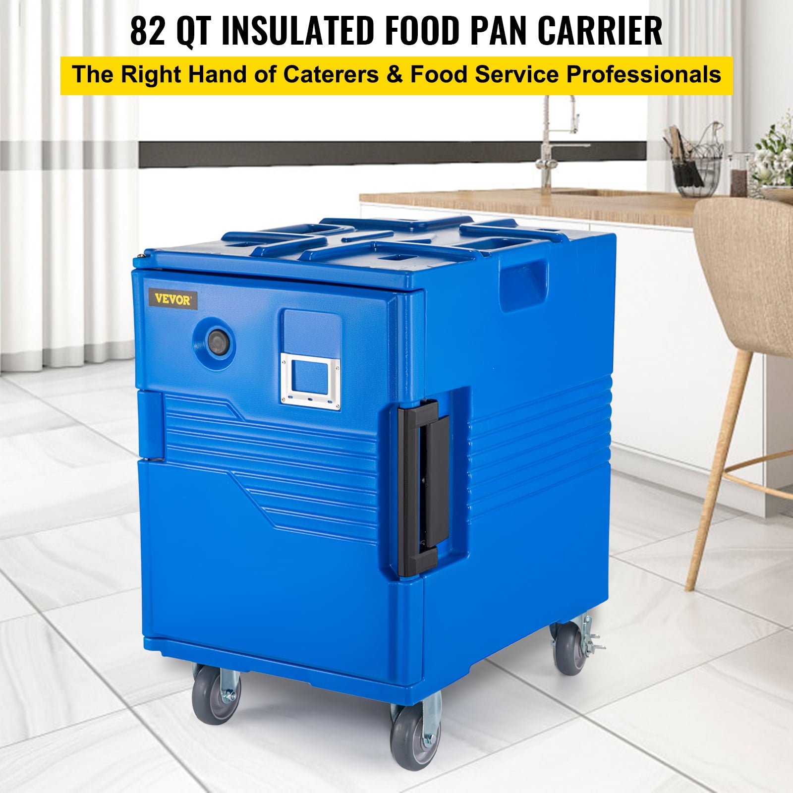 VEVOR Insulated Food Pan Carrier, 109 Qt Hot Box for Catering, LLDPE Food  Box Carrier w/Double Buckles, Front Loading Food Warmer w/Handles, End  Loader w/Wheels for Restaurant, Canteen, etc. Black